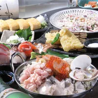 うおism 岡山駅前店の【歓送迎会最適コース】痛風鍋・刺身盛り合わせ等全8品＋120分飲み放題